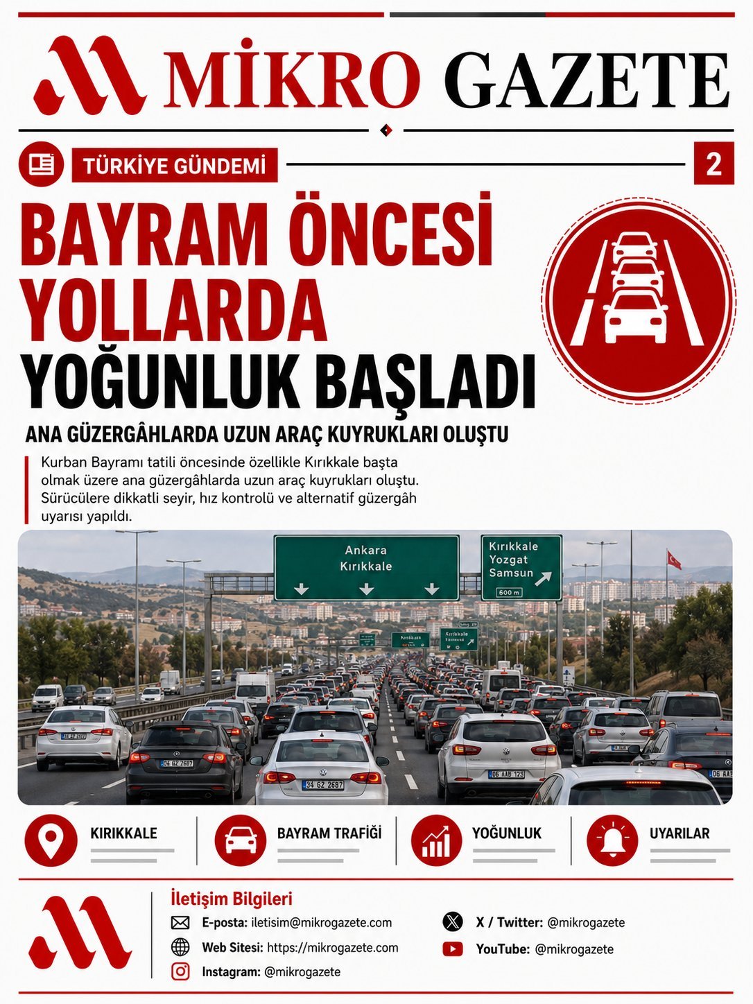 Bayram Öncesi Yollarda Yoğunluk Başladı