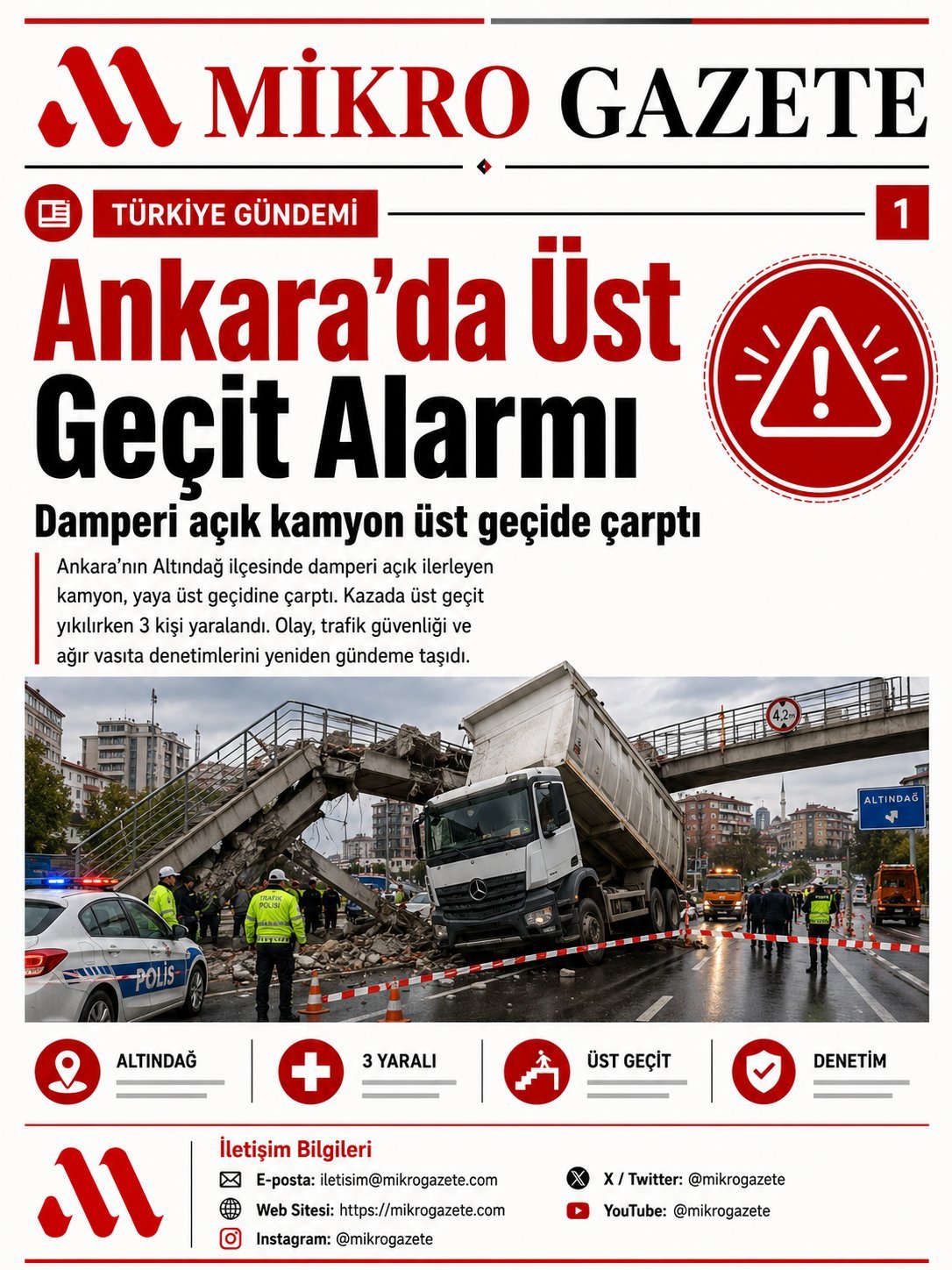Ankara’da Üst Geçit Alarmı
