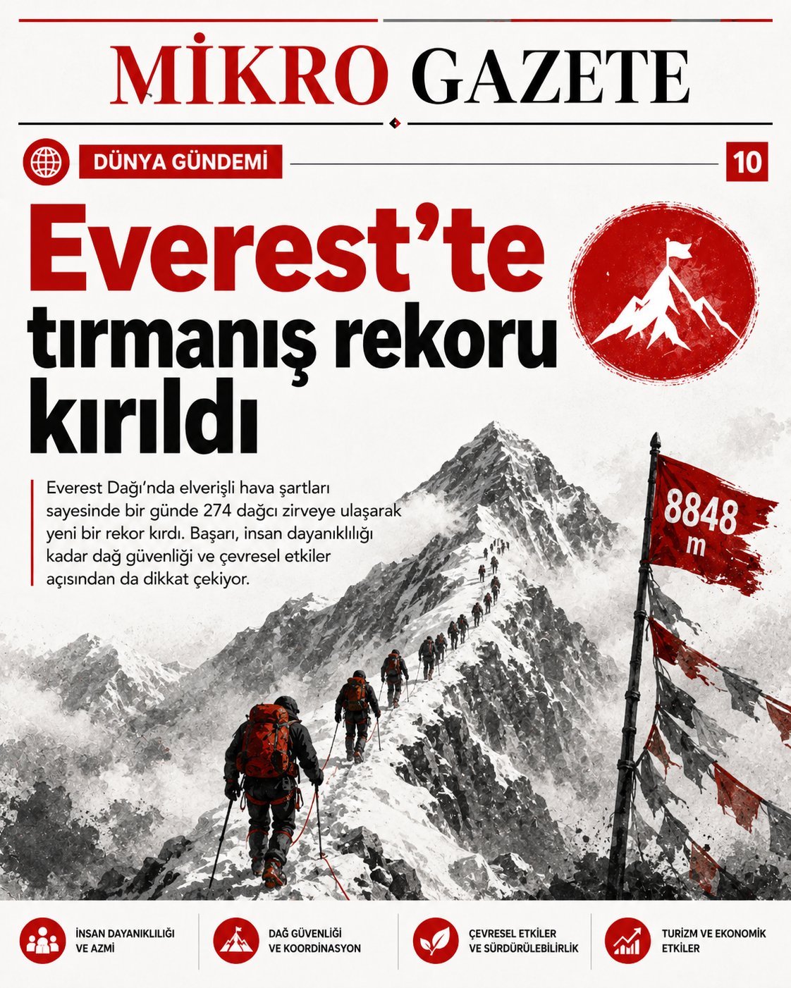 Everest’te tırmanış rekoru kırıldı