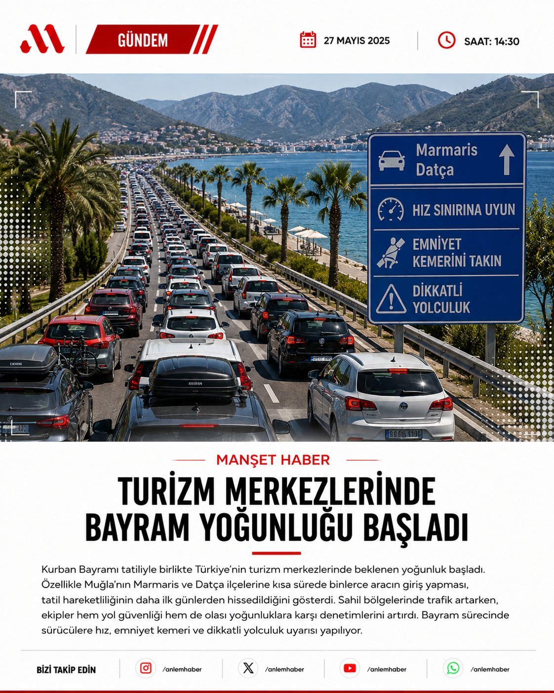 Bayram Tatilinde Sahil Yolları Hareketlendi