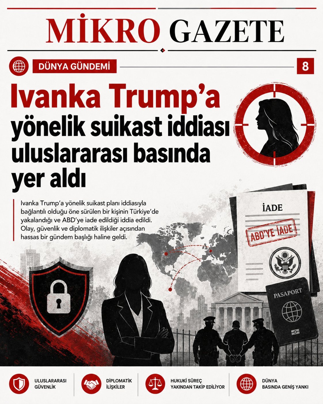 8. Ivanka Trump’a yönelik suikast iddiası uluslararası basında yer aldı