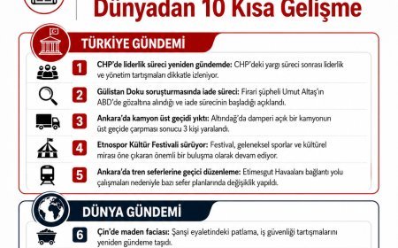 Günün Özeti: Türkiye ve Dünya'dan Kısa Kısa Gelişmeler