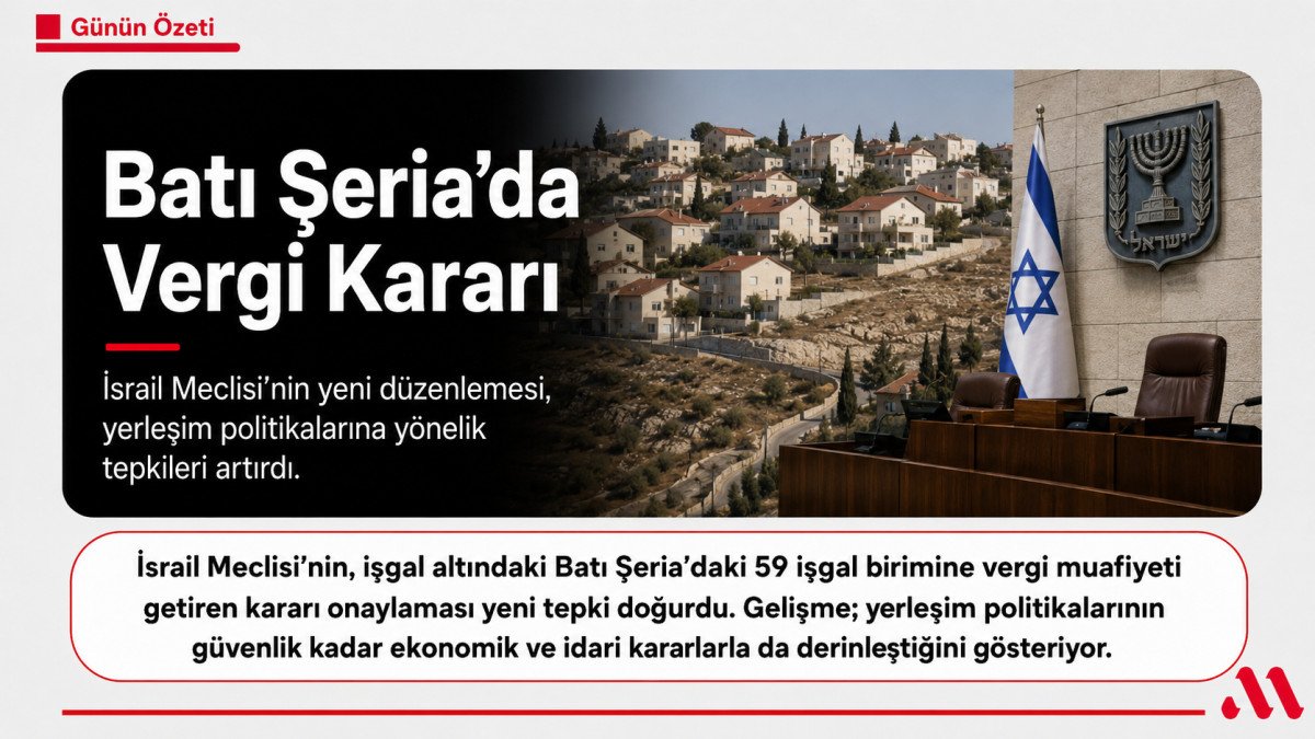 Batı Şeria’da İşgal Birimlerine Vergi Muafiyeti Kararı