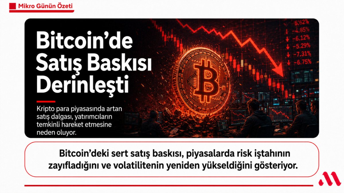 Bitcoin’de Satış Baskısı Derinleşti