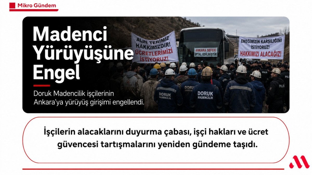 Doruk Madencilik İşçilerinin Yürüyüşüne Engel