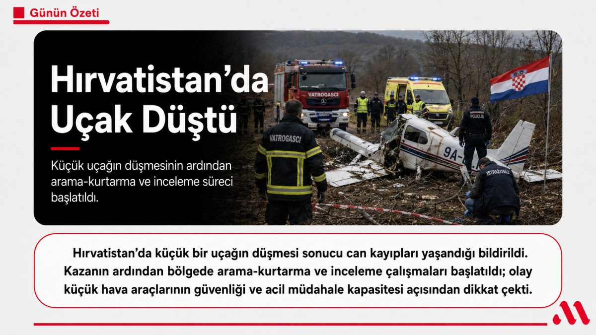 Hırvatistan’da Küçük Uçak Düştü